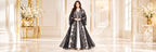 Floral Panel Embroidered Sheer Black Open Abaya - AF1049 - Black - View 6